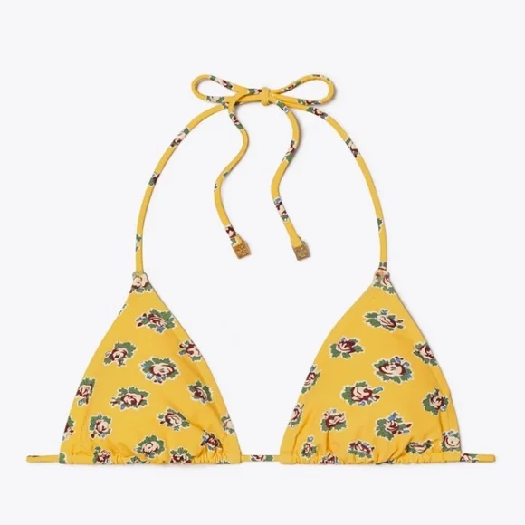 NWOT Tory Burch Printed String Bikini – Yellow Garden Rose – Size S - Picture 2 of 11